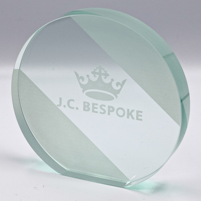 MODERN OVAL EXPRESS GLASS AWARD 140MM (15MM THICK) AVAILABLE IN 3 SIZES 